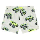 Boys Ivory Monster Truck Swim Shorts, 1, hi-res