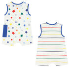 Baby Boys White & Blue Rompers ( 2-Pack ), 1, hi-res