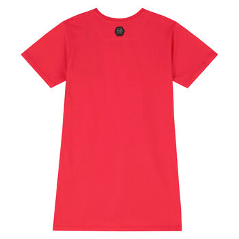 Girls Pink Skull Logo Dress