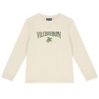 Boys Ivory Logo Long Sleeve Top, 1, hi-res