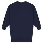 فستان بنات سويت شيرت بطبعه الدب باللون الكحلى , 1, hi-res