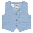 Baby Boys Blue & White Shorts Set, 2, hi-res