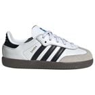 Younger White & Black Logo Samba Trainers, 1, hi-res