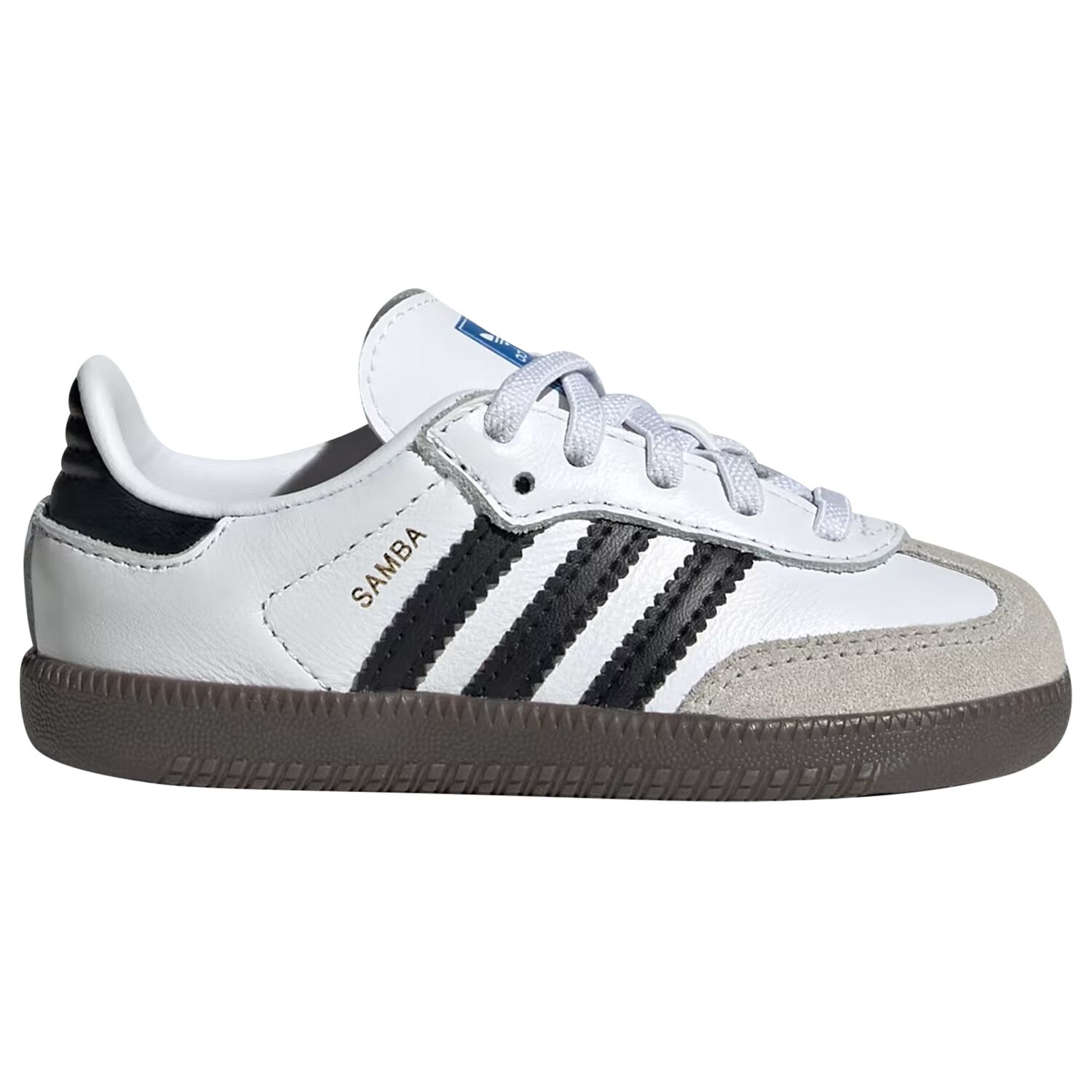 Younger White & Black Logo Samba Trainers, 1, hi-res