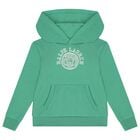 Boys Green Jersey Varsity Logo Hoodie, 1, hi-res