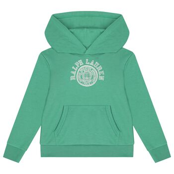 Boys Green Jersey Varsity Logo Hoodie