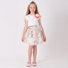 Girls Ivory & Pink Flower Skirt Set, 1, hi-res
