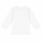 Younger Boys White & Red Logo Long Sleeve Top, 1, hi-res