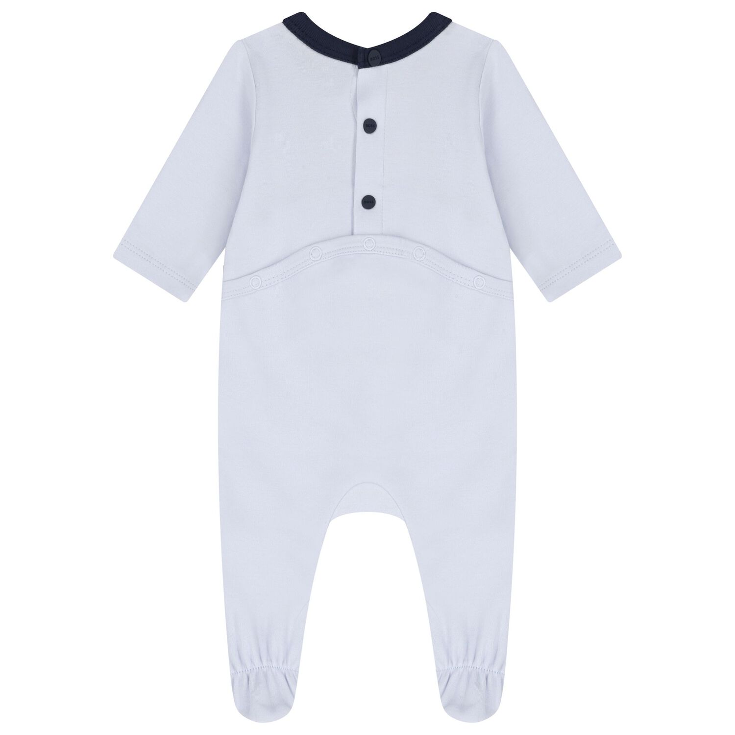 Baby Boys Blue Logo Babygrow, 1, hi-res