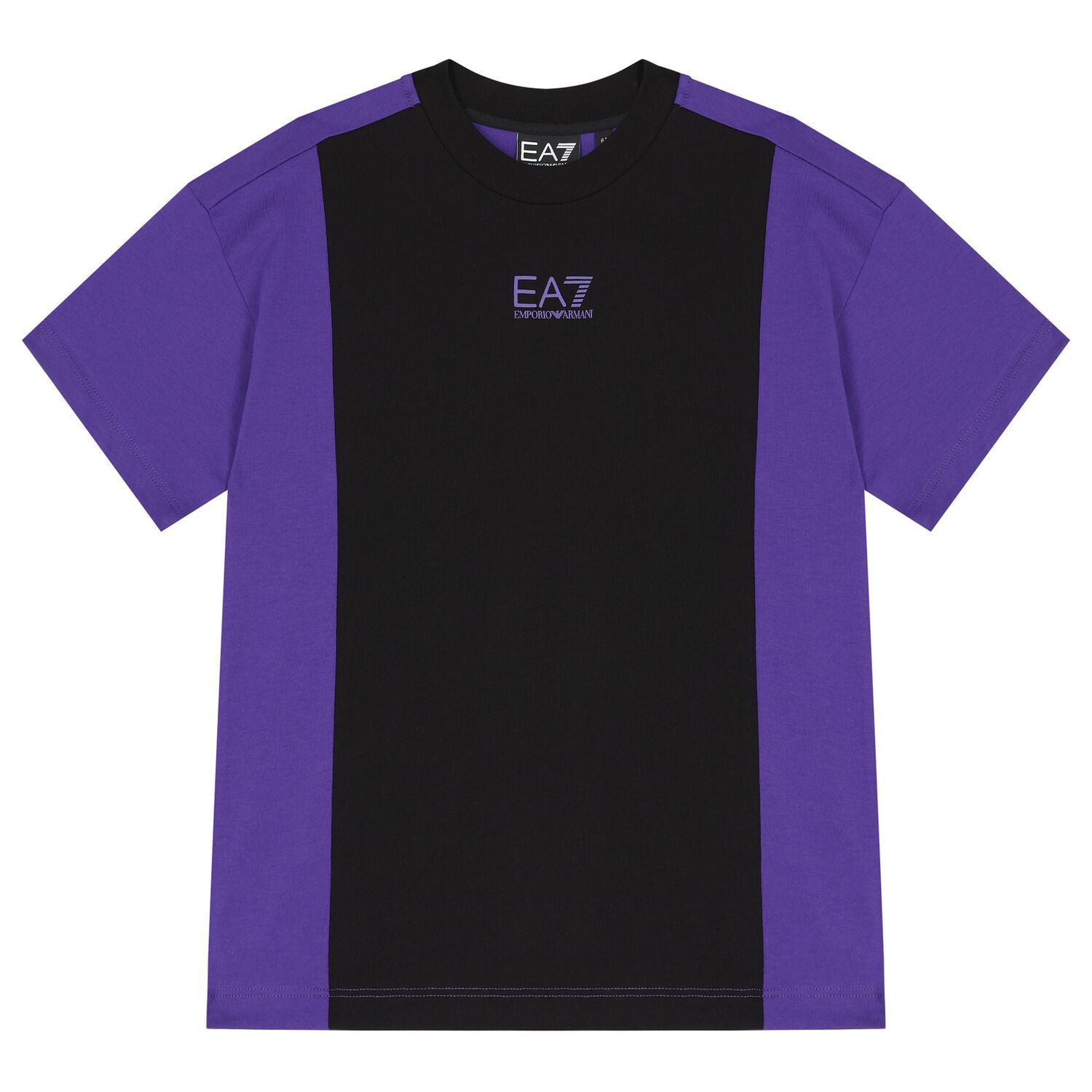 Boys Black & Purple Cotton Logo T-Shirt, 2, hi-res