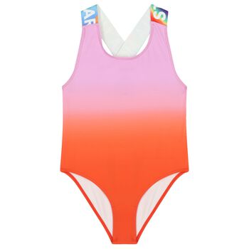 Girls Pink & Red Ombre Swimsuit