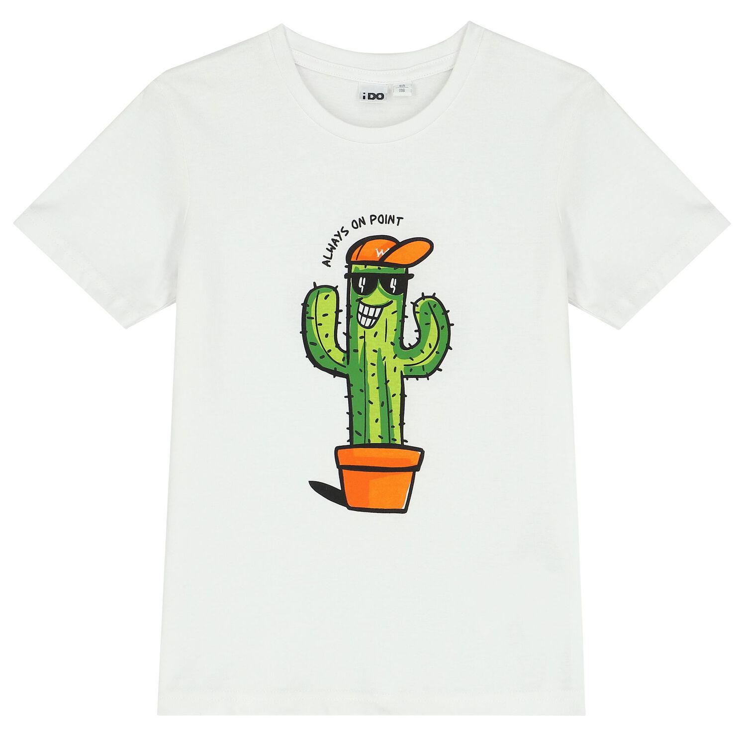 Boys White & Navy Blue Cactus Shorts Set, 1, hi-res