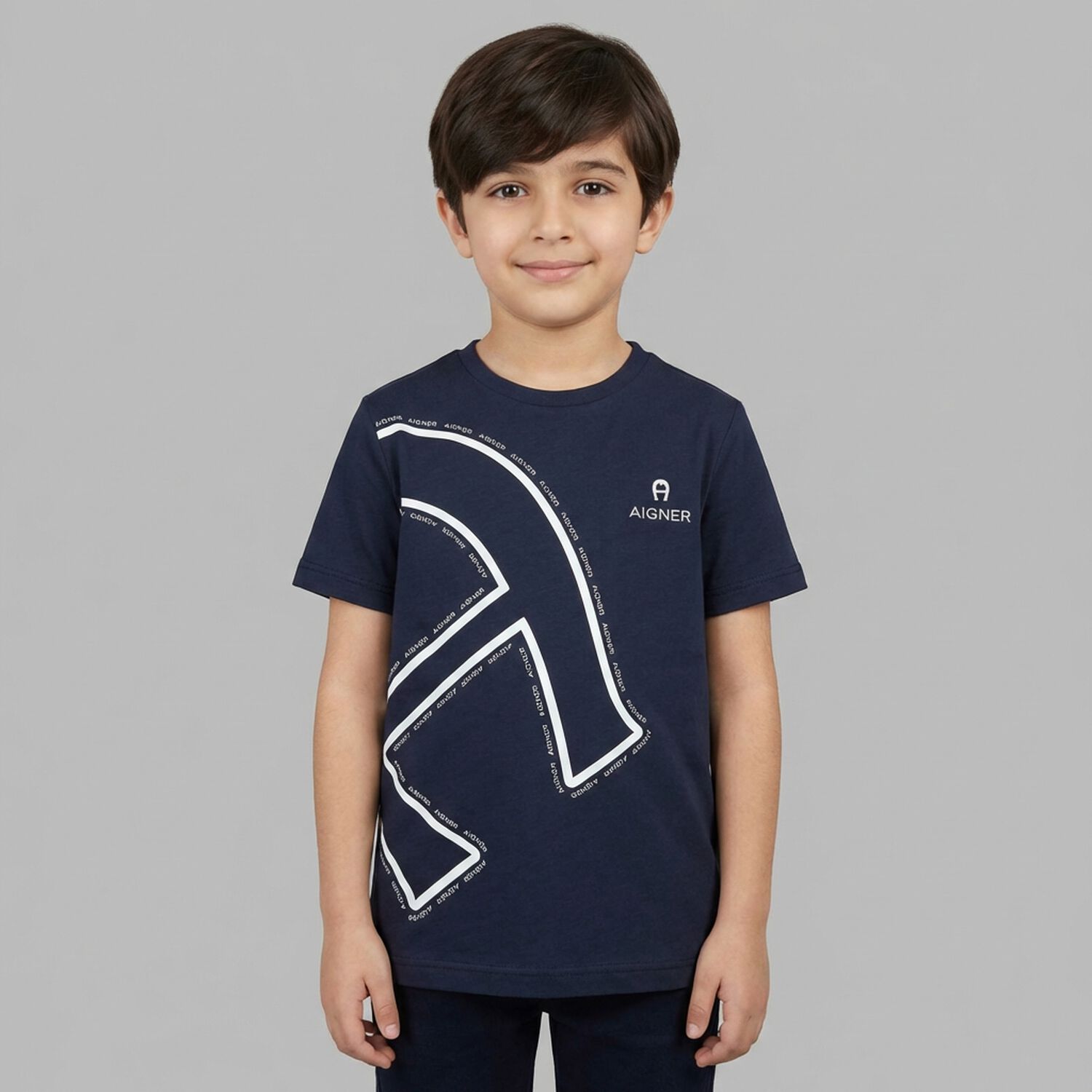 Boys Navy Blue Logo T-Shirt, 3, hi-res
