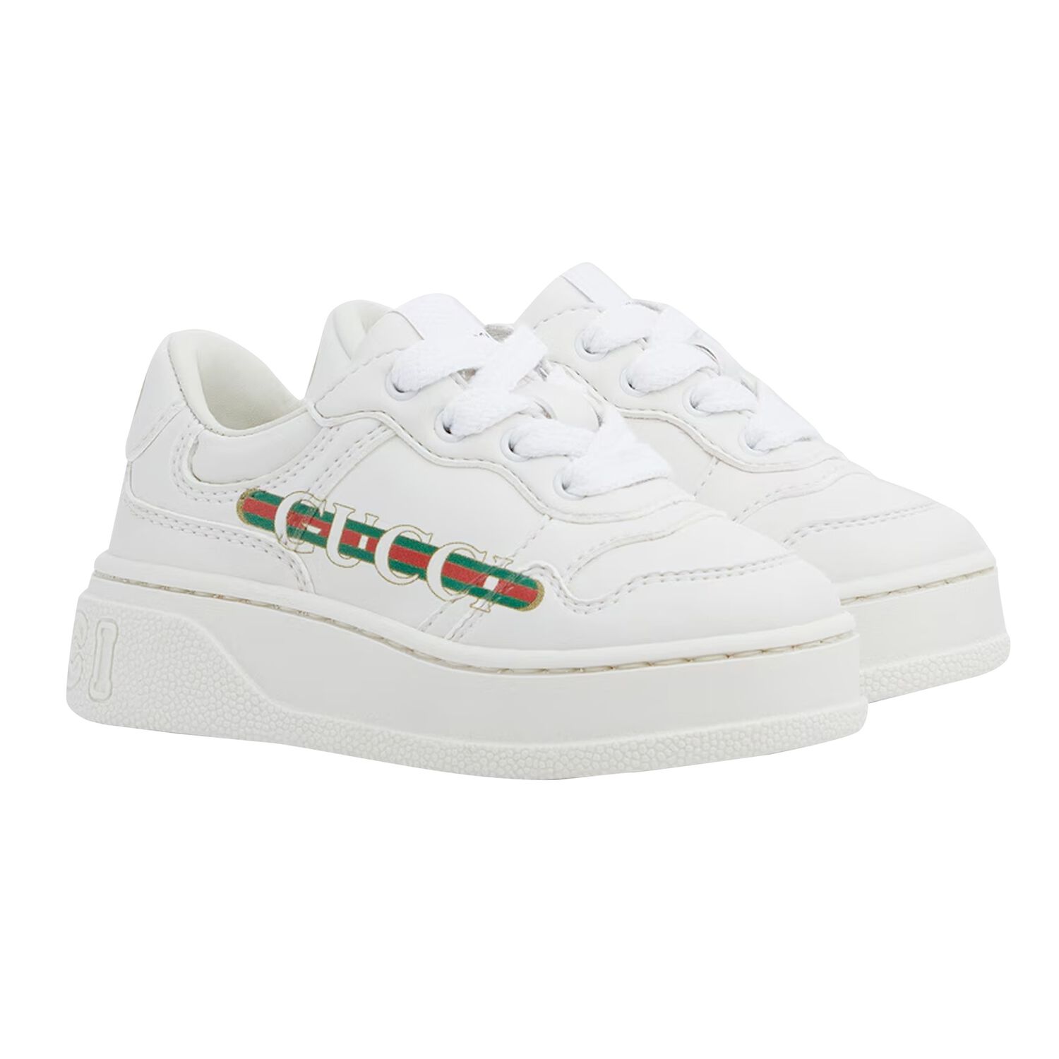 White Web Stripe Logo Trainers, 1, hi-res image number null