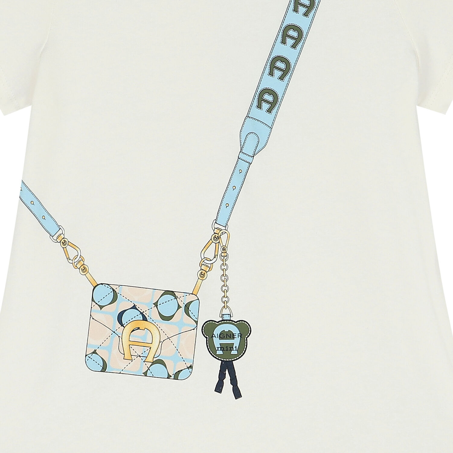 فستان بطبعة حقيبة باللون العاجي , 1, hi-res