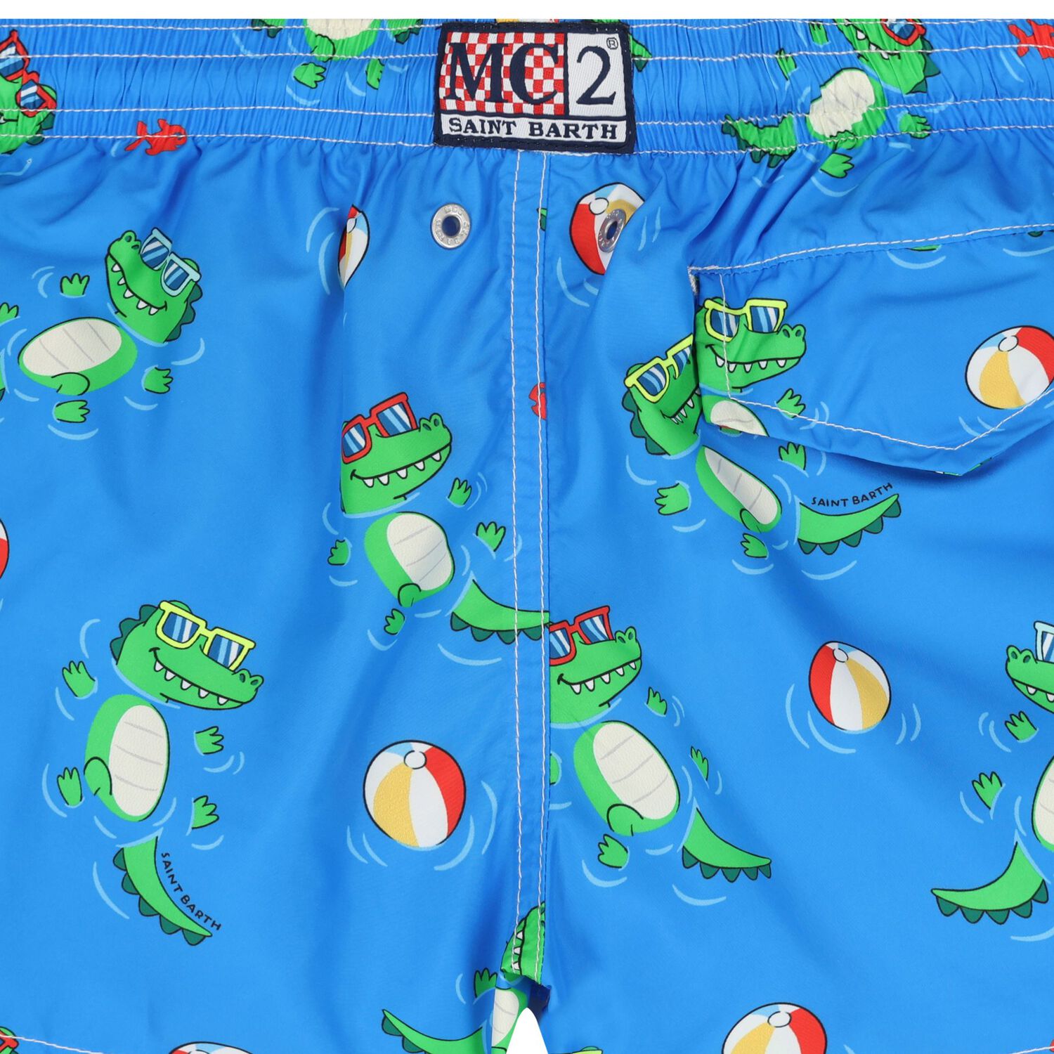 Boys Blue Crocodile Swim Shorts, 1, hi-res