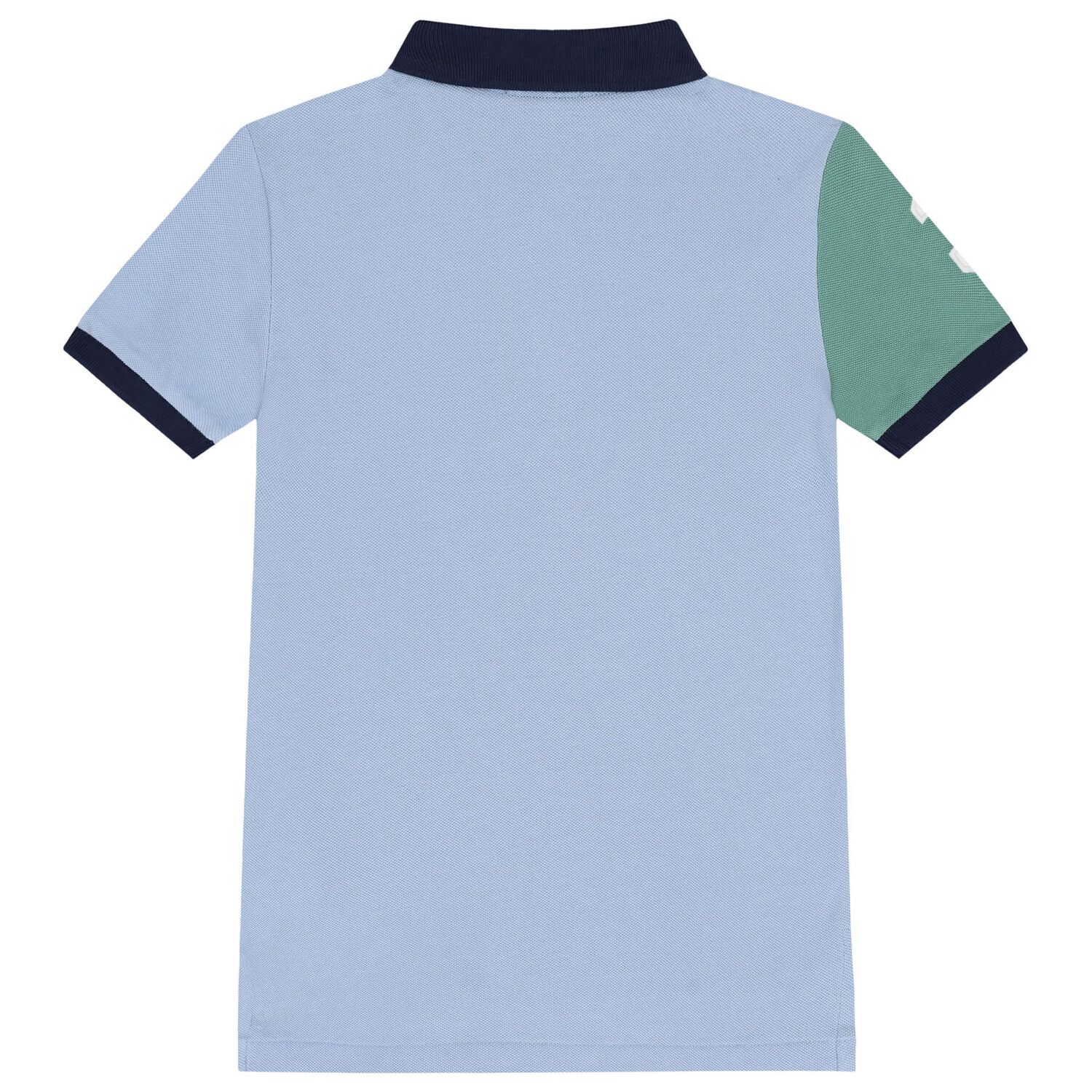 Boys Blue & Green Logo Polo Shirt, 1, hi-res image number null