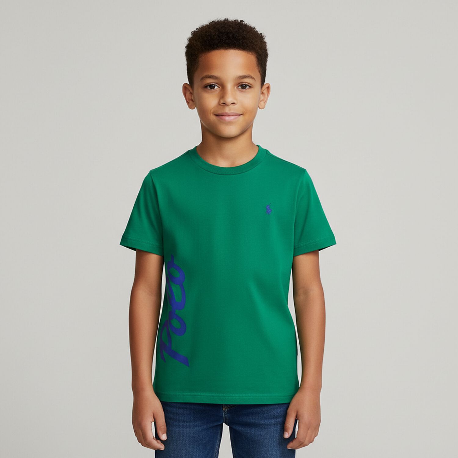 Boys Green Logo T-Shirt, 4, hi-res