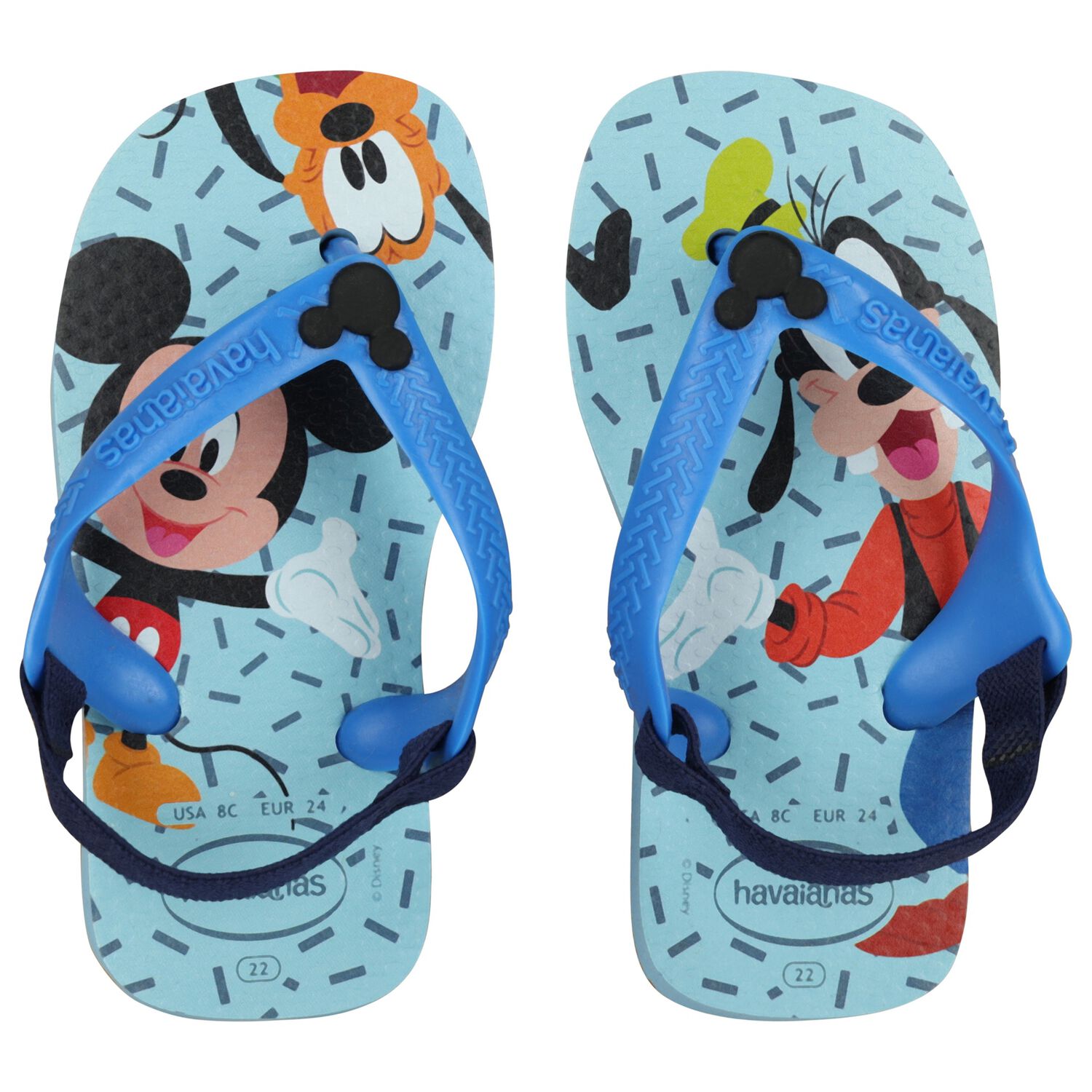 Younger Boys Blue Disney Logo Flip Flops, 5, hi-res