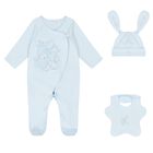 Baby Boys Blue Bunny Babygrow Gift Set, 1, hi-res