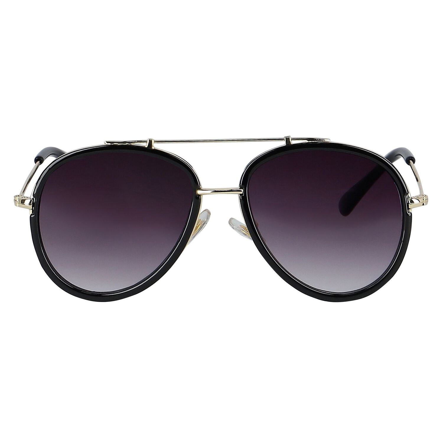 Girls Black Aviator Sunglasses, 3, hi-res