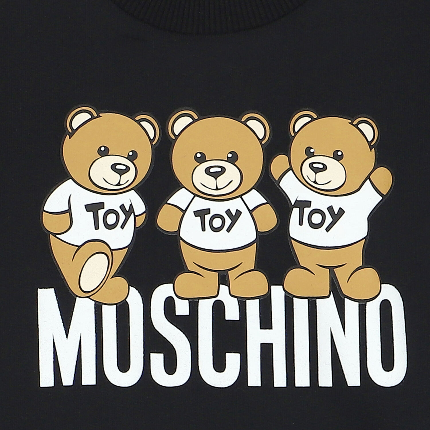 Younger Girls Black Teddy Bear Logo Dress, 4, hi-res