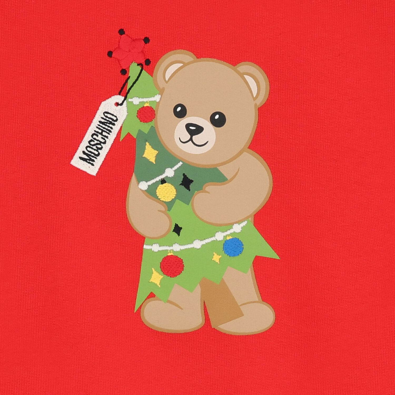 Red Christmas Teddy Bear Logo Sweatshirt , 1, hi-res