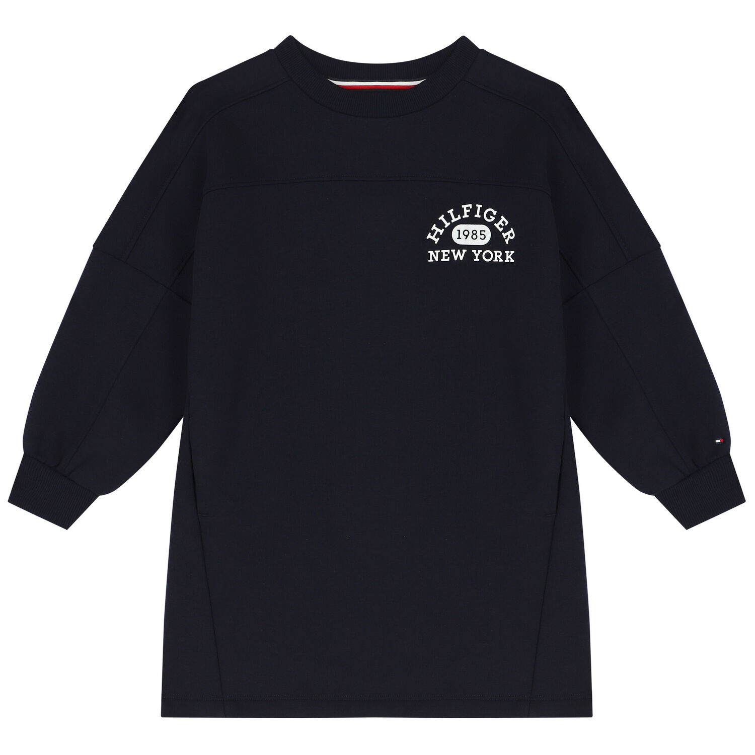 Girls Navy Blue Logo Sweatshirt Dress, 1, hi-res image number null