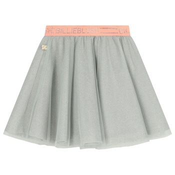 Girls Grey & Pink Logo Skirt