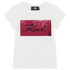 Girls White Logo T-Shirt, 2, hi-res