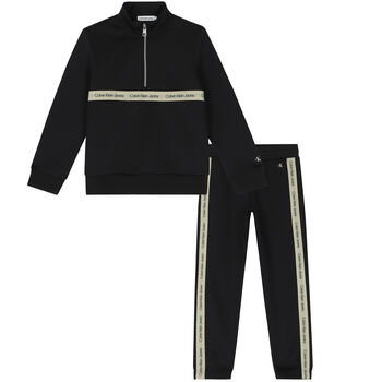 Boys Black Logo Tracksuit