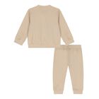 Baby Boys Beige Teddy Bear Tracksuit, 1, hi-res