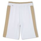 شورت أولاد بالشعار باللون الأبيض, 1, hi-res