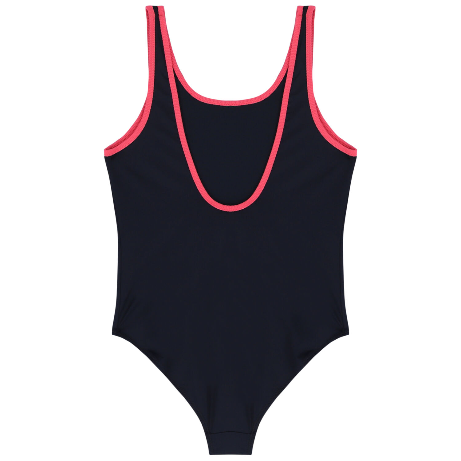 Girls Black & Pink Logo Swimsuit, 1, hi-res