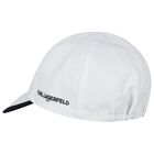 Baby Boys White & Black Logo Reversible Cap, 1, hi-res