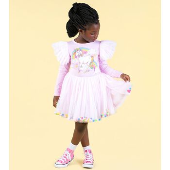 Girls Pink Unicorn  Tulle Dress