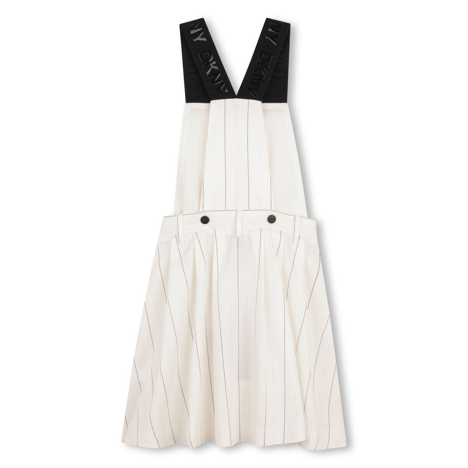 Girls Ivory Pinstripe 2 in 1 Pinafore Dress, 1, hi-res
