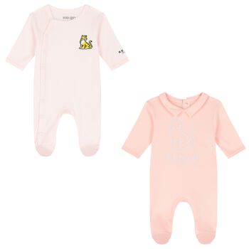Baby Girls Pink Tiger Babygrows ( 2 Pack )