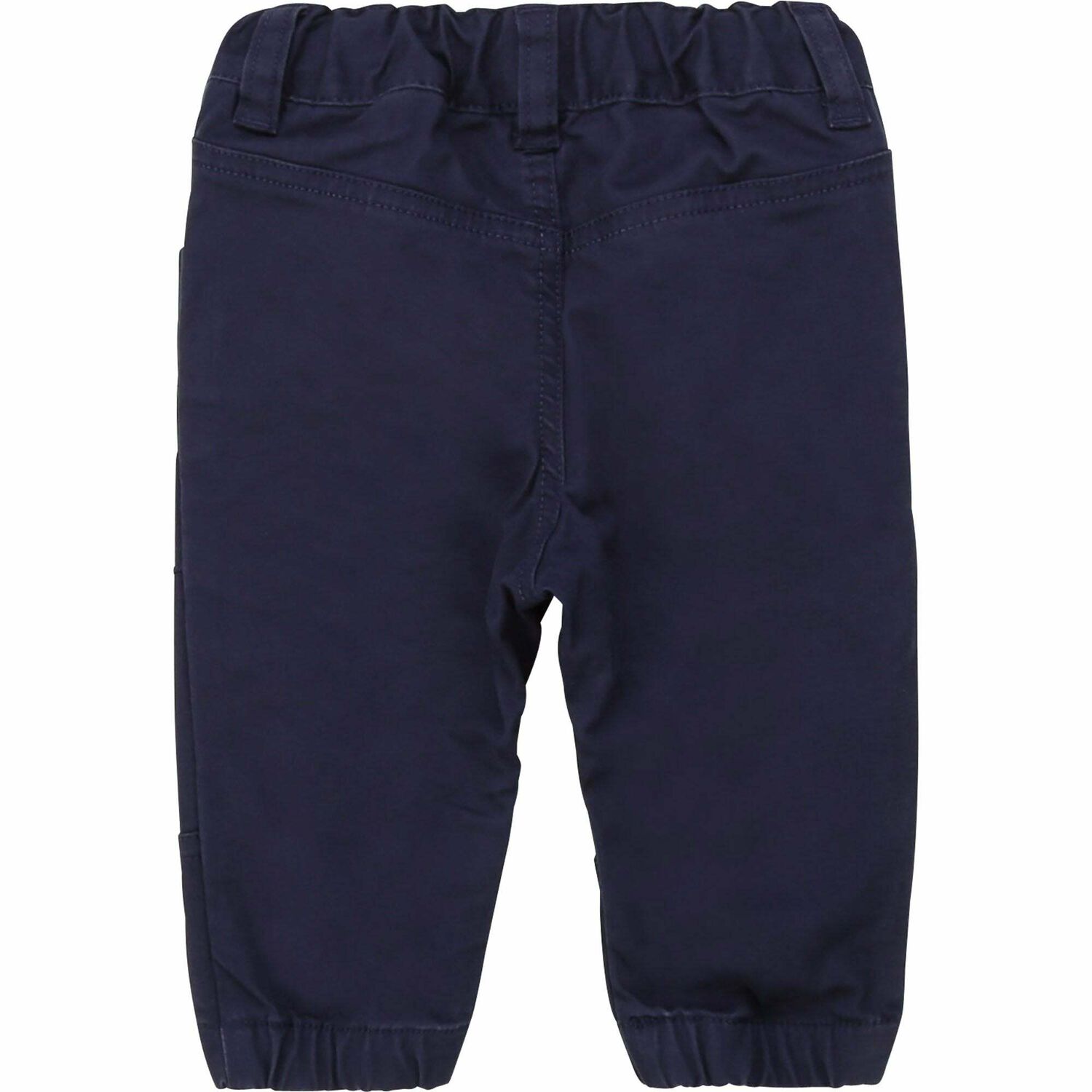 Baby Boys Navy Cotton Trousers, 1, hi-res