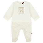 Ivory & Gold Logo Babygrow Set, 1, hi-res
