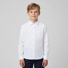 Boys White Long Sleeve Shirt, 1, hi-res