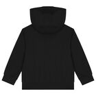 Boys Black Logo Hooded Top, 1, hi-res