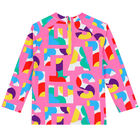 بلوزة بالشعار باللون الوردي للبنات, 1, hi-res