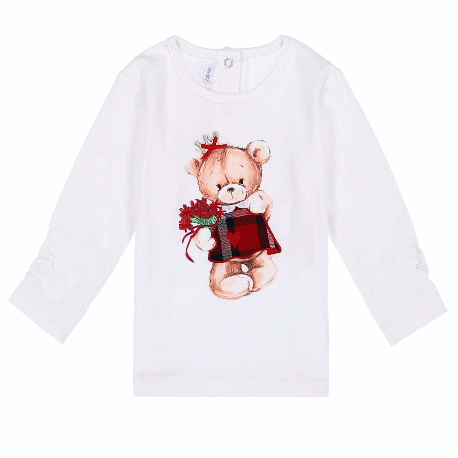 بلوزة قطنية بيضاء للأطفال البنات, 1, hi-res