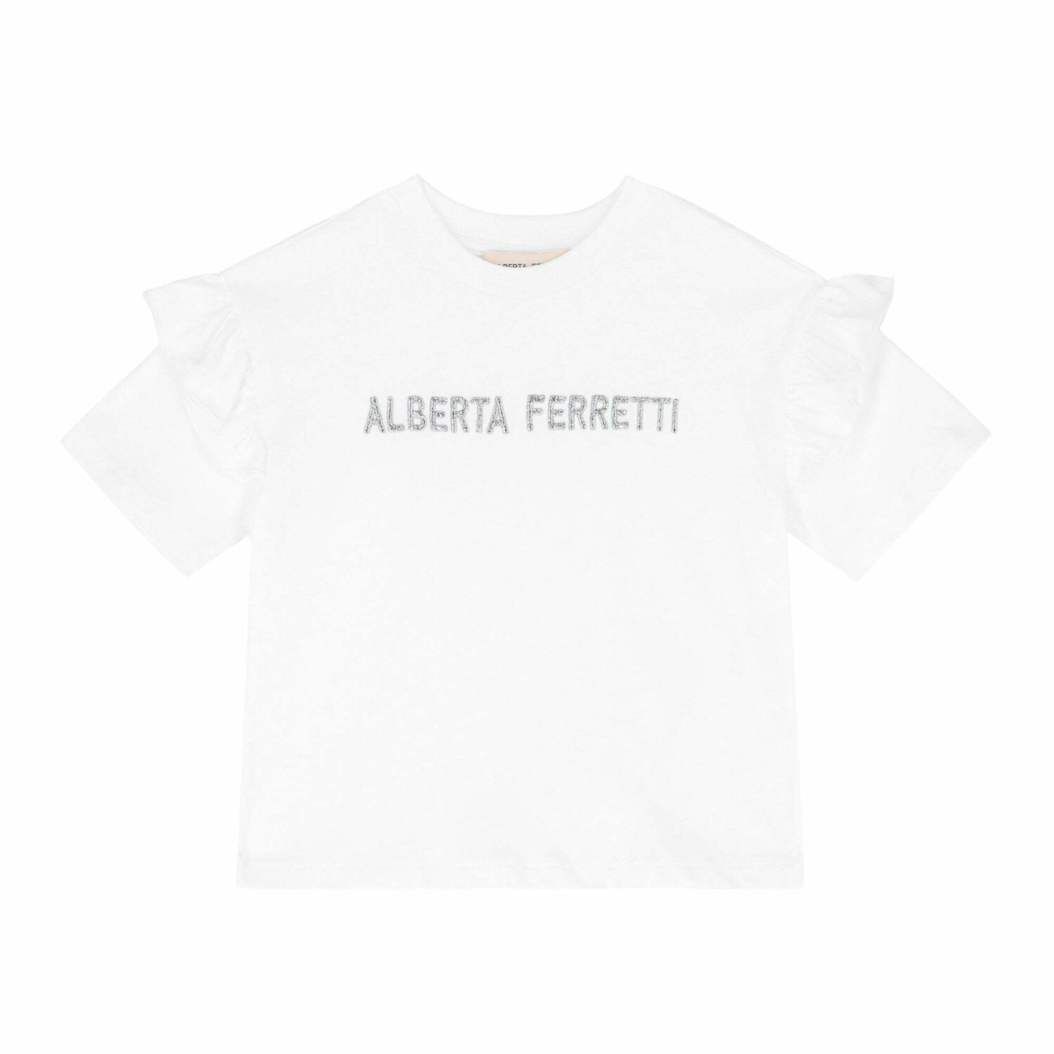 تيشيرت بالشعار باللون الابيض للبنات, 2, hi-res