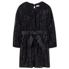 Girls Black Sequin Dress, 1, hi-res