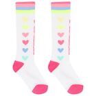 Girls White Logo Socks, 1, hi-res