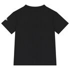 طقم شورت اولاد بالشعار باللون الاسود , 1, hi-res