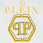 Boys White Logo Long Sleeve Top, 1, hi-res