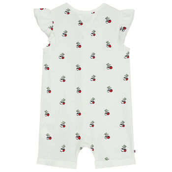 Baby Girls White Cherry Romper